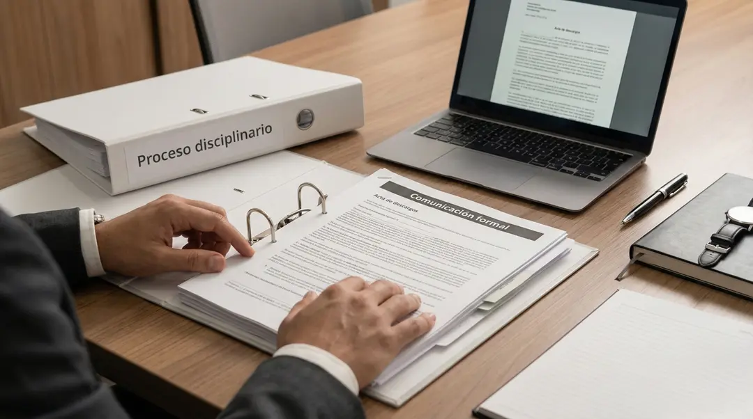 Revisión de documentos de proceso disciplinario y comunicación formal, parte de Servicios de derecho laboral para empleadores