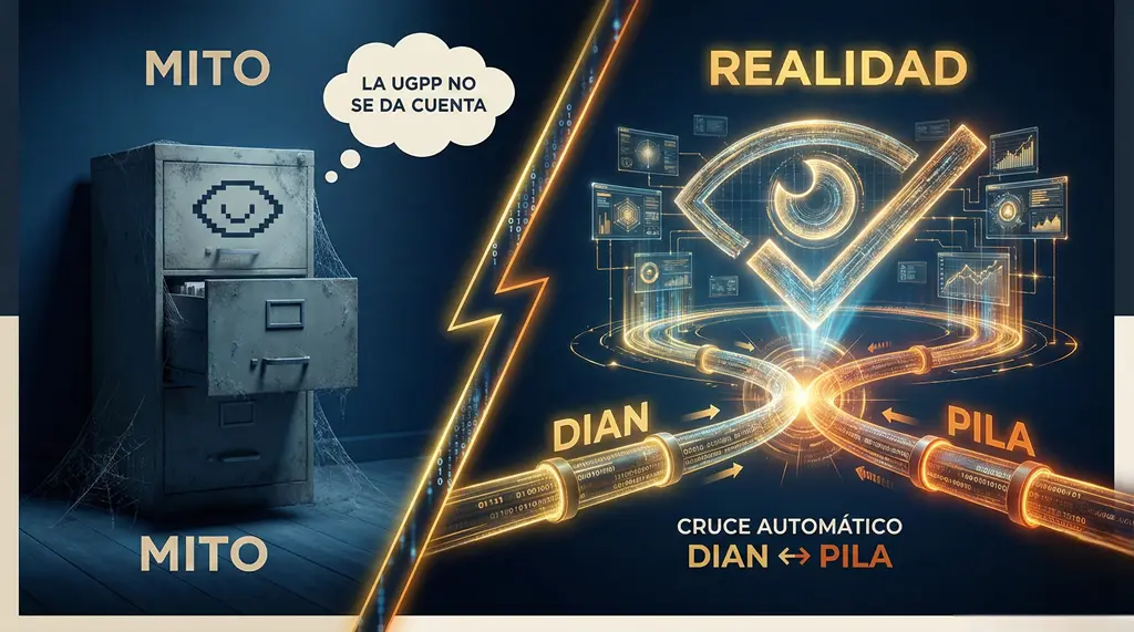 UGPP: mito vs realidad del control; el cruce automático de datos entre DIAN y PILA detecta inconsistencias en aportes.