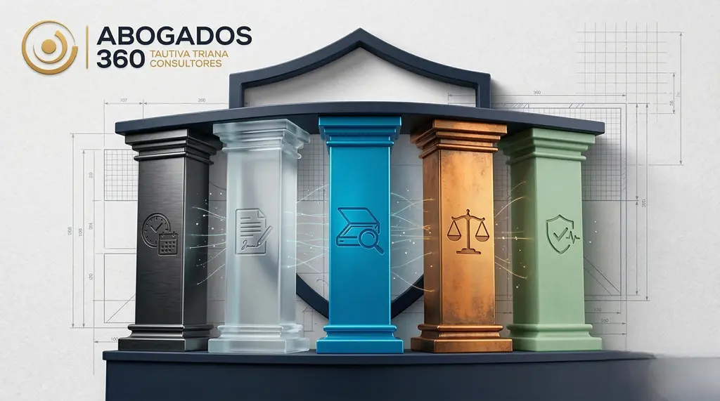 Abogados para empresas: cinco pilares de blindaje legal para PyMEs (contratos, reglamento interno, jornada, UGPP y SST) en Colombia 2026.