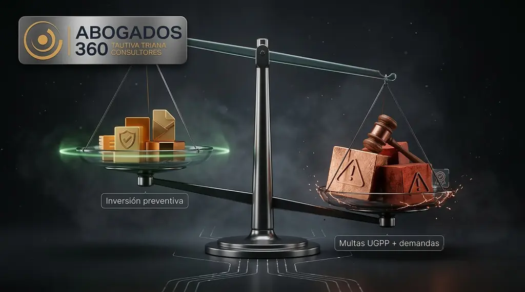 Abogados para empresas: balanza entre inversión preventiva (blindaje) y multas UGPP + demandas, para proteger el patrimonio de una PyME en Colombia.